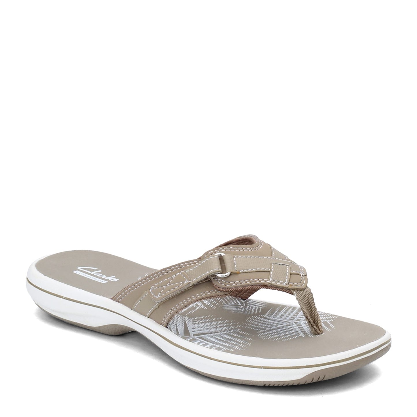 Peltz Shoes  Women's Clarks Breeze Sea Sandal GREYSTONE 26125507