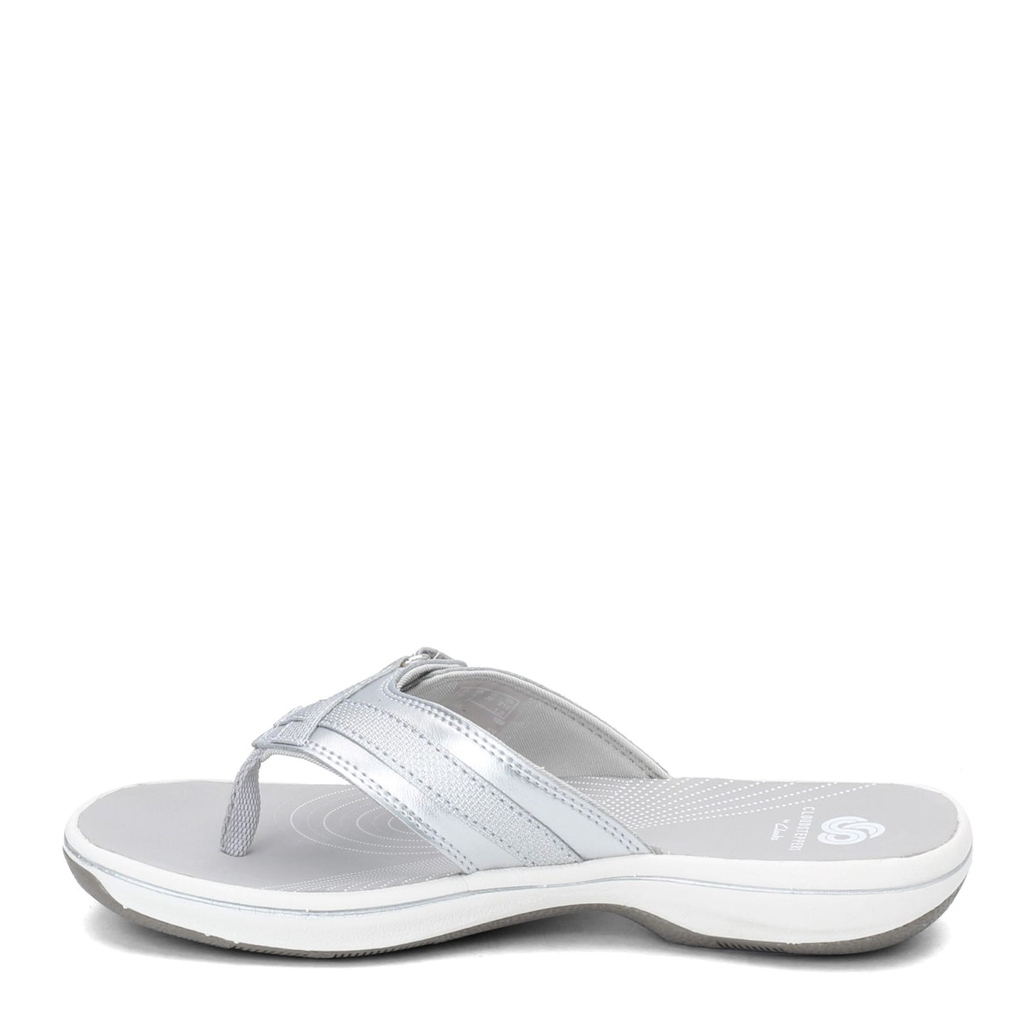 Peltz Shoes  Women's Clarks Breeze Sea Sandal SILVER 26126502