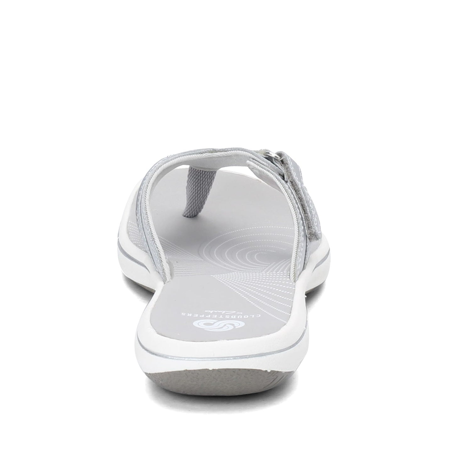 Peltz Shoes  Women's Clarks Breeze Sea Sandal SILVER 26126502