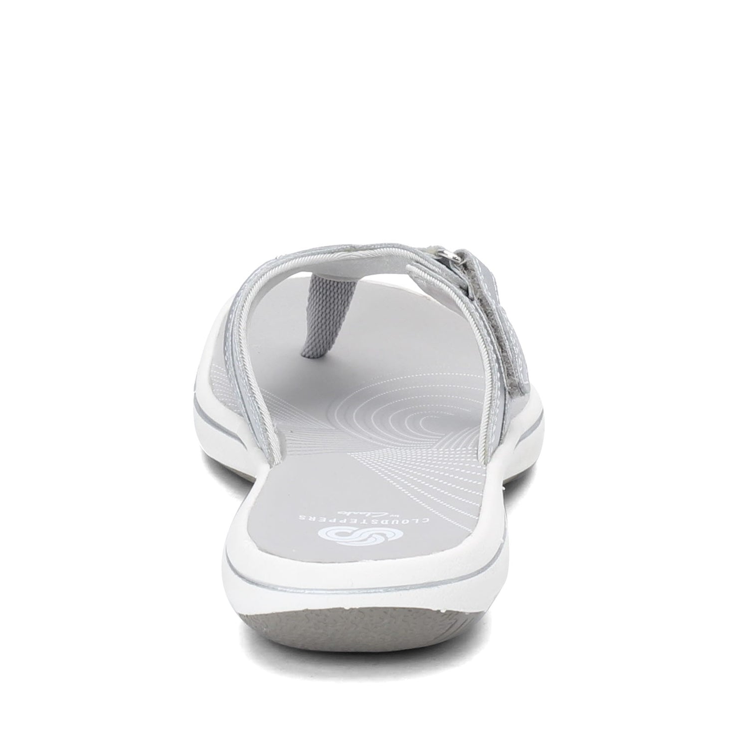 Peltz Shoes  Women's Clarks Breeze Sea Sandal SILVER 26126502