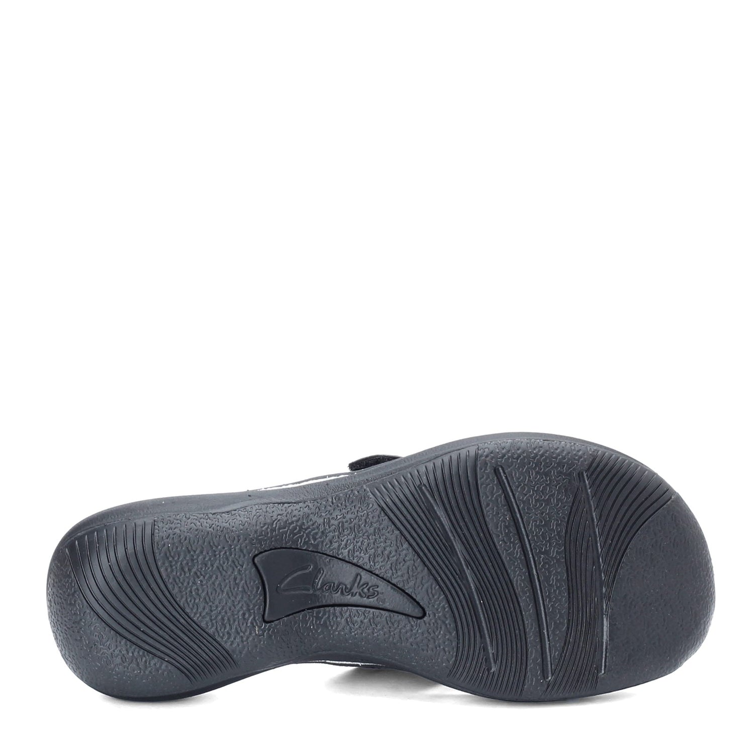 Peltz Shoes  Women's Clarks Breeze Sea Sandal BLACK PATENT 26133671