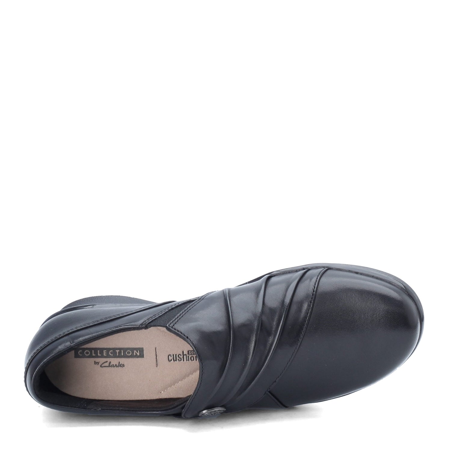 Peltz Shoes  Women's Clarks Hope Roxanne Slip-On Black Leather 26137200