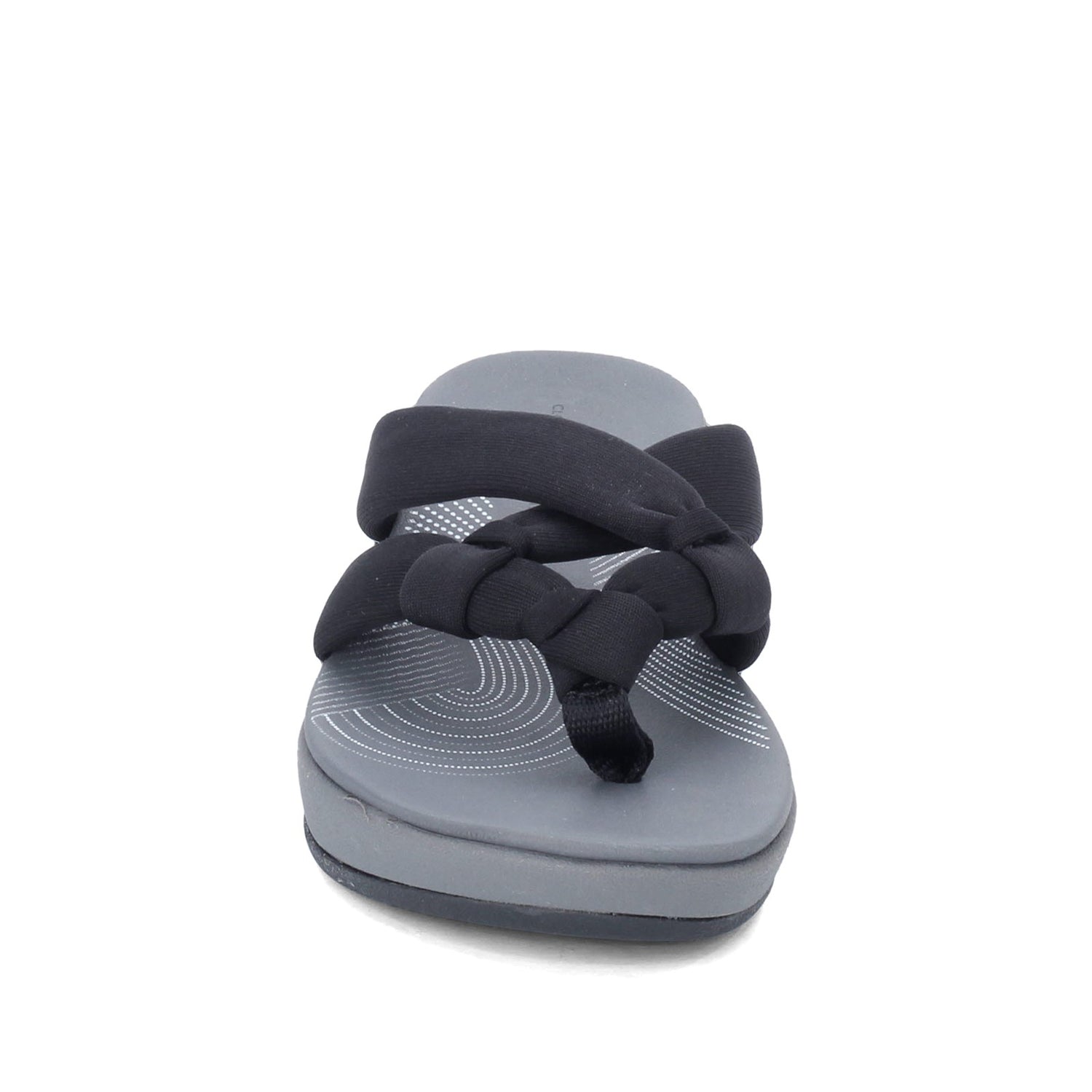 Peltz Shoes  Women's Clarks Arla Jane Thong Sandals BLACK 26141004