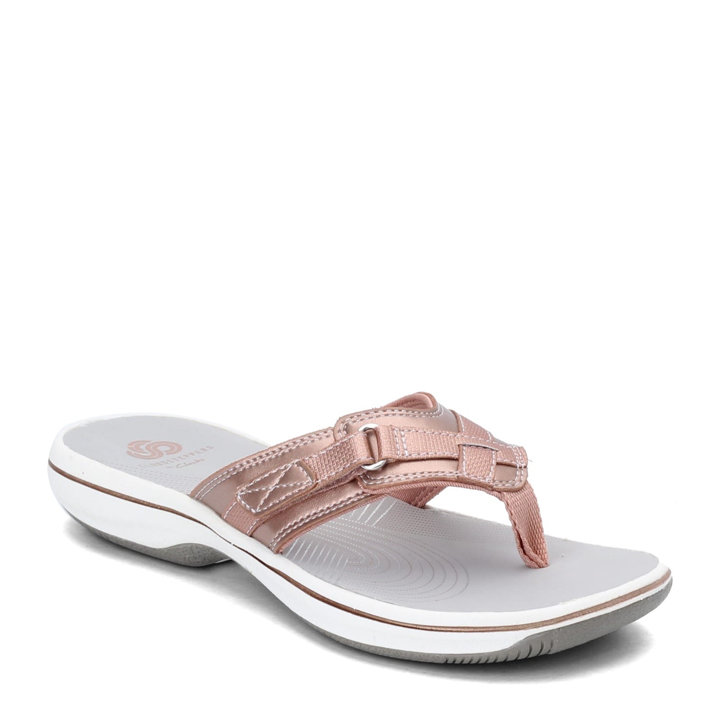 Peltz Shoes  Women's Clarks Breeze Sea Sandal ROSE GOLD 26142608