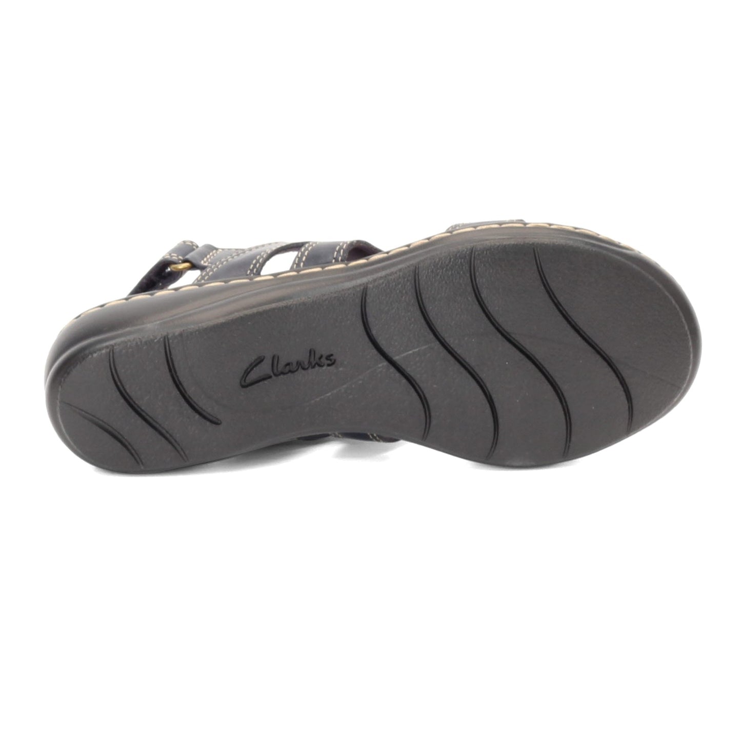 Peltz Shoes  Women's Clarks Leisa Skip Sandal NAVY 26142996