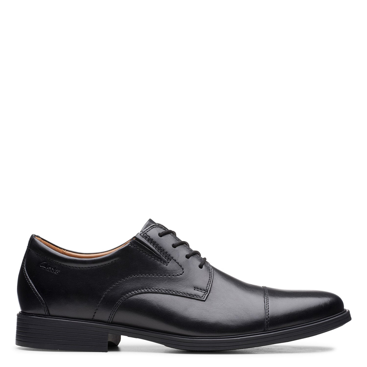 Peltz Shoes  Men's Clarks Whiddon Cap Toe Oxford BLACK 26152912