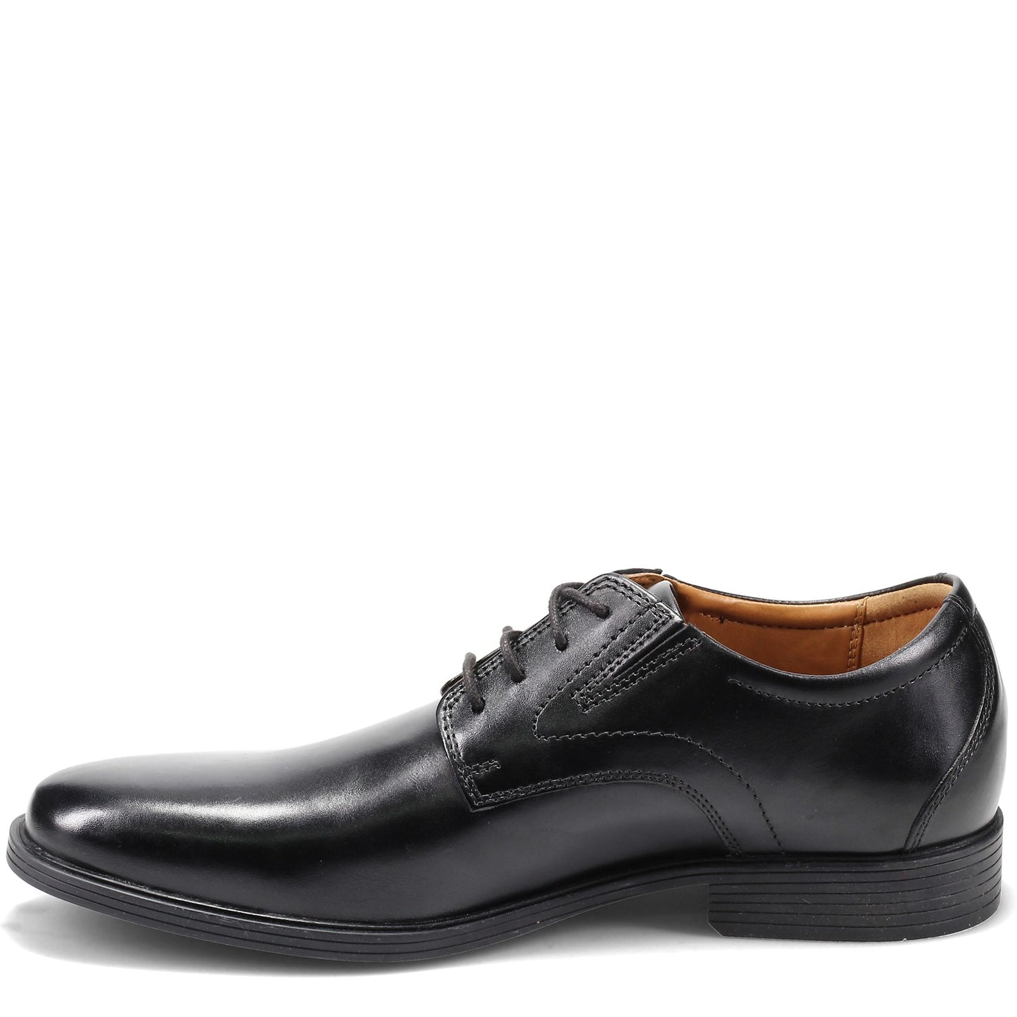 Peltz Shoes  Men's Clarks Whiddon Plain Toe Oxford BLACK 26152918