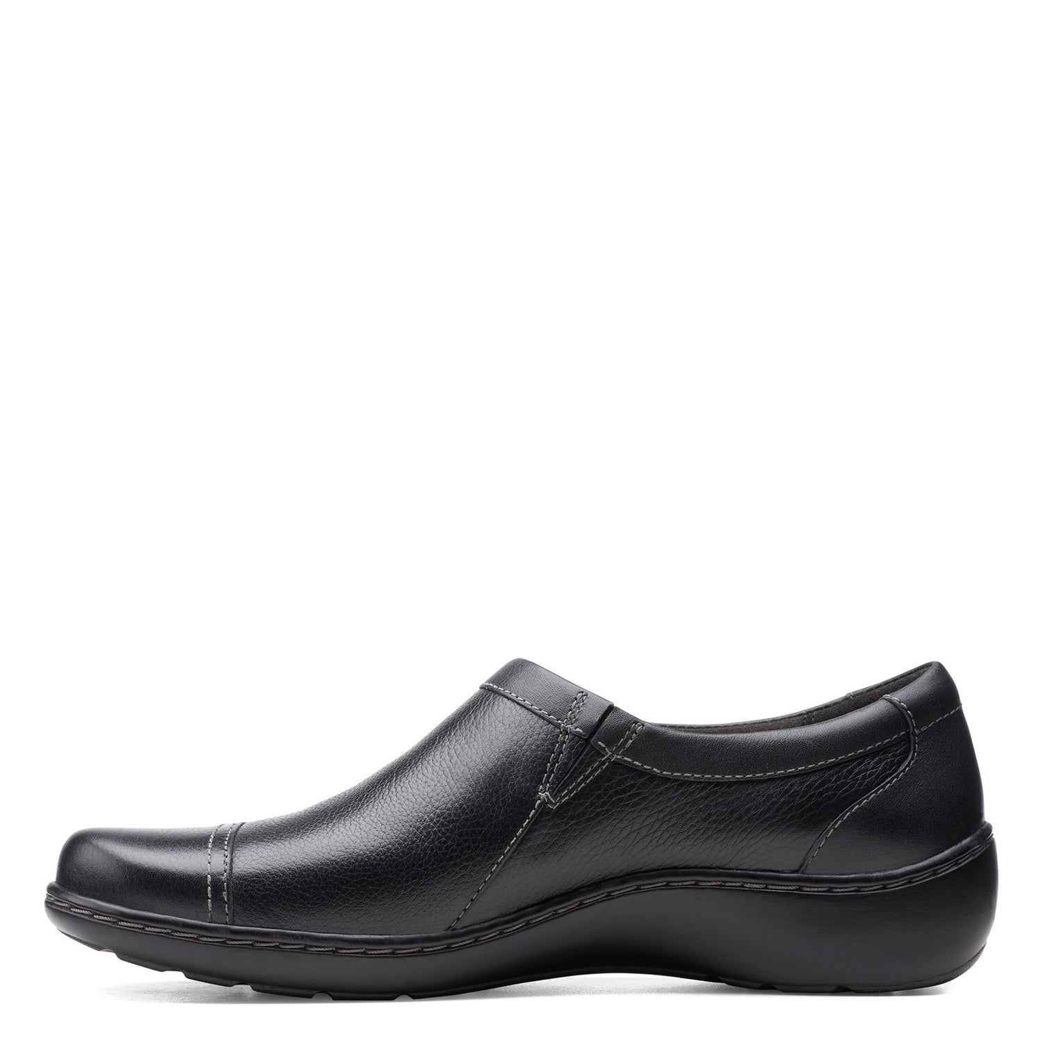 Peltz Shoes  Women's Clarks Cora Giny Slip-On BLACK SMOOTH 26155776