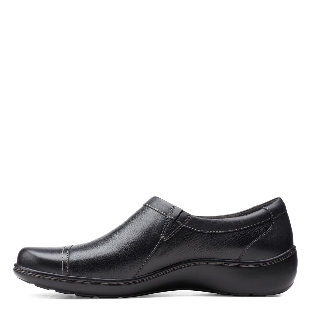Women's Clarks Cora Giny Slip-On BLACK SMOOTH 26155776