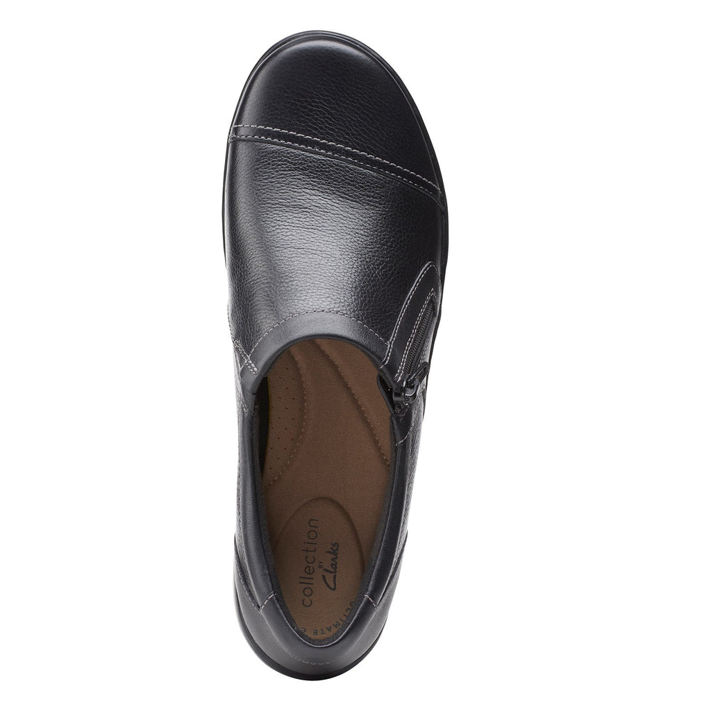 Women's Clarks Cora Giny Slip-On BLACK SMOOTH 26155776