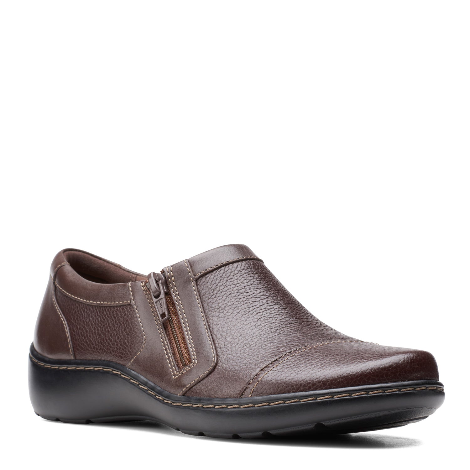 Peltz Shoes  Women's Clarks Cora Giny Slip-On DARK BROWN 26155777