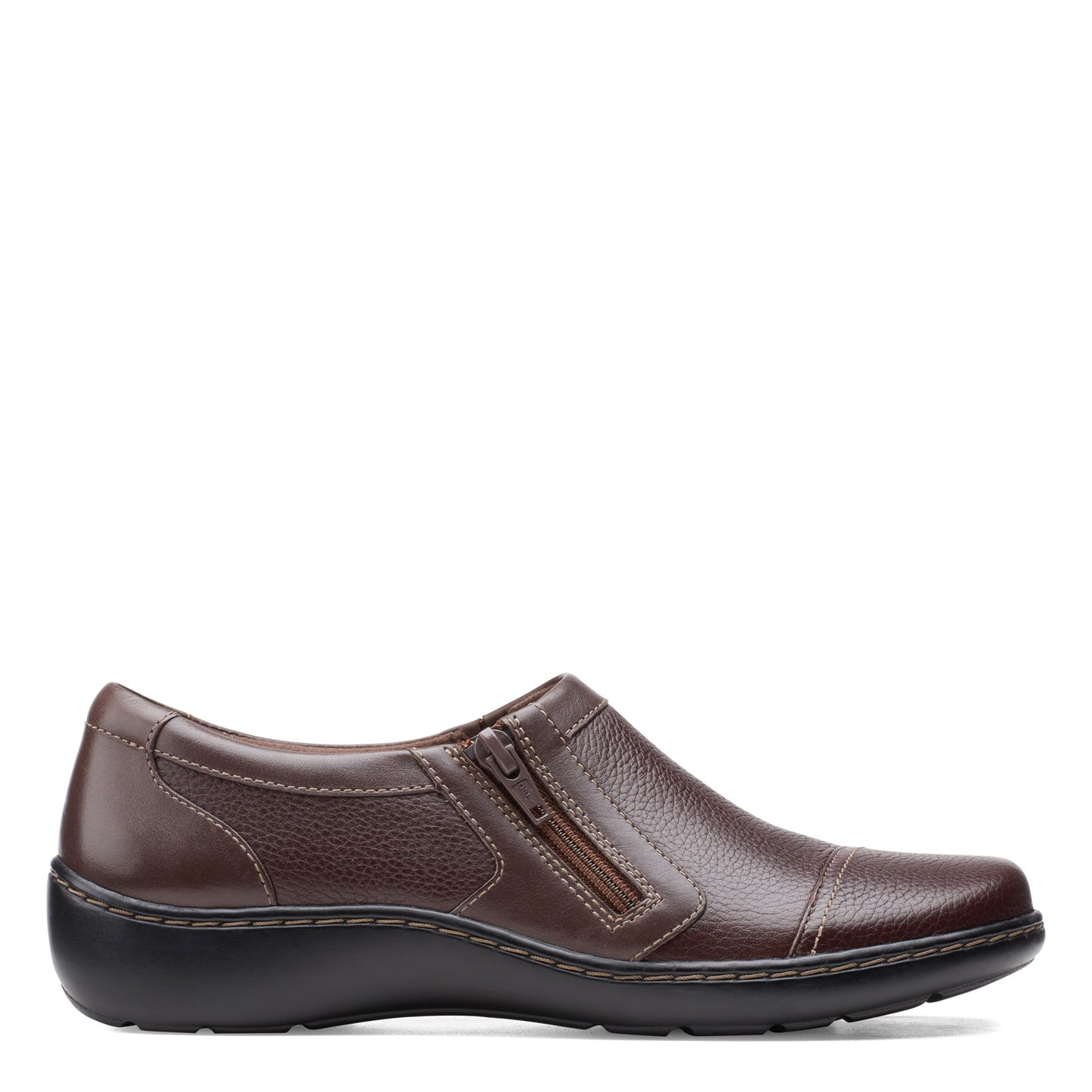 Peltz Shoes  Women's Clarks Cora Giny Slip-On DARK BROWN 26155777