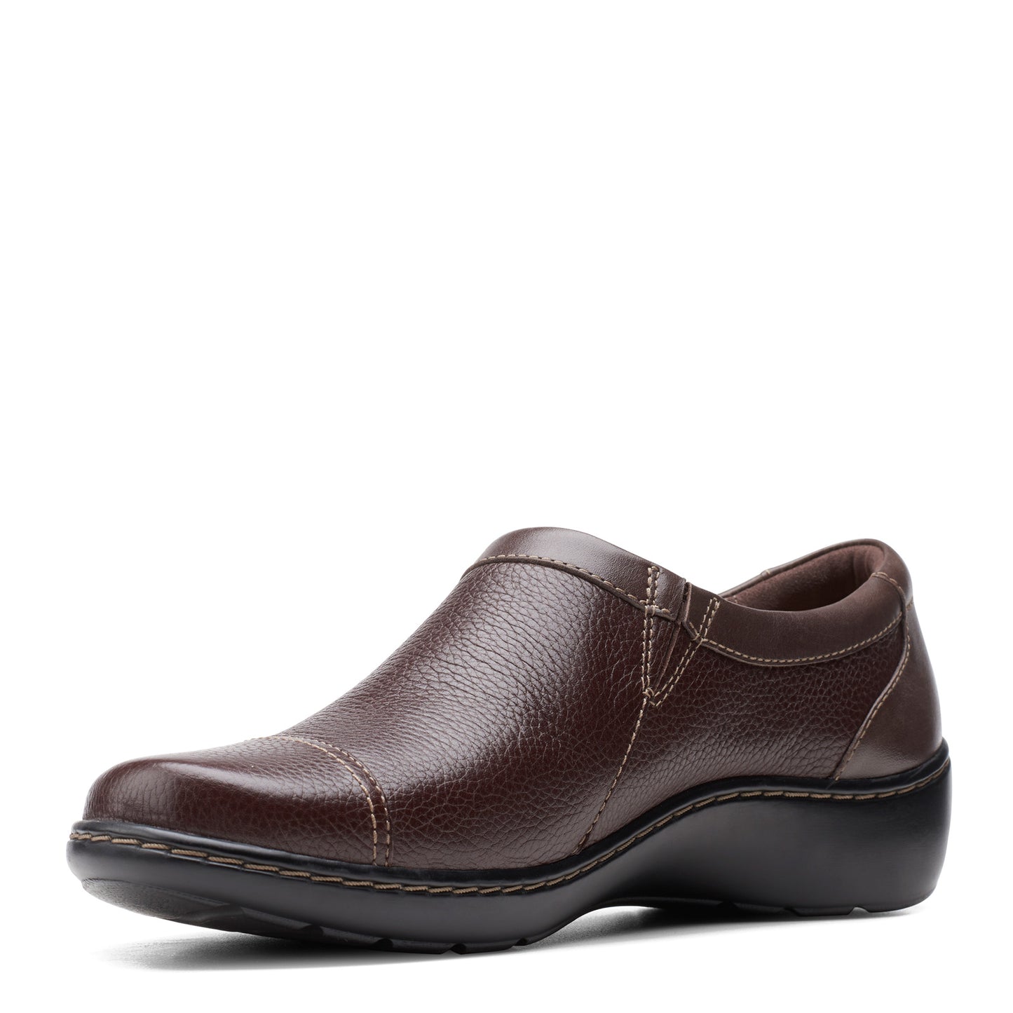 Peltz Shoes  Women's Clarks Cora Giny Slip-On DARK BROWN 26155777