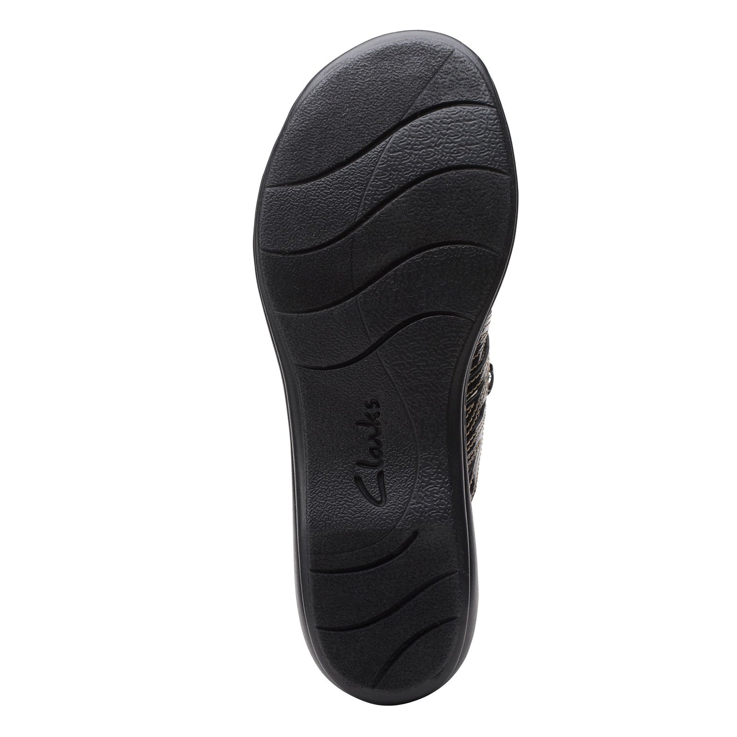 Peltz Shoes  Women's Clarks Leisa Faye Sandal BLACK PATENT 26157547