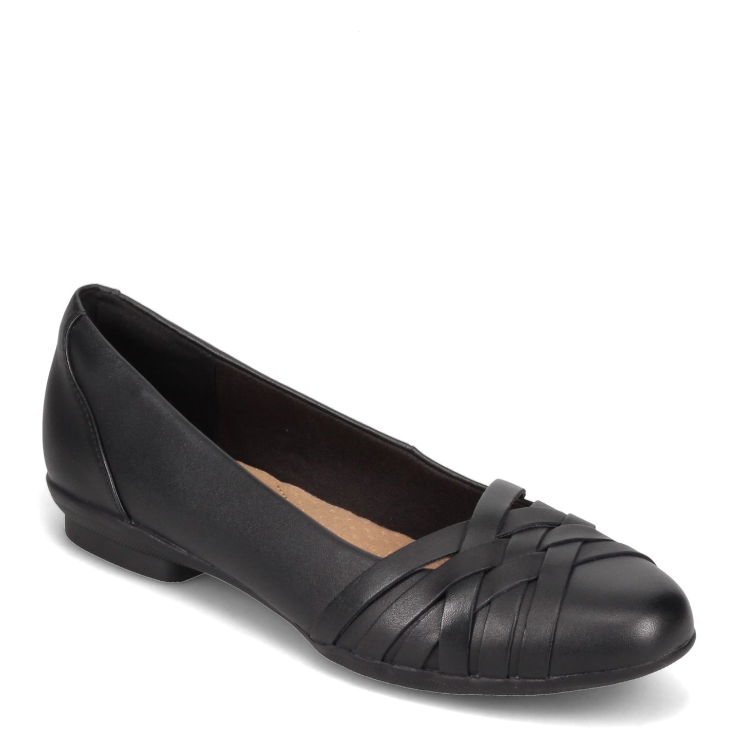 Peltz Shoes  Women's Clarks Sara Clover Flat BLACK 26157698
