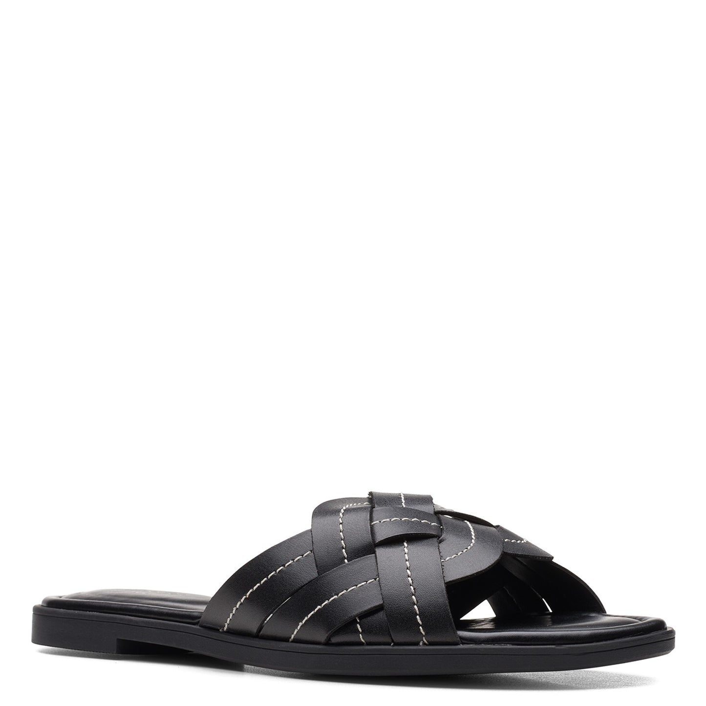 Peltz Shoes  Women's Clarks Reyna Weave Sandal BLACK 26157788