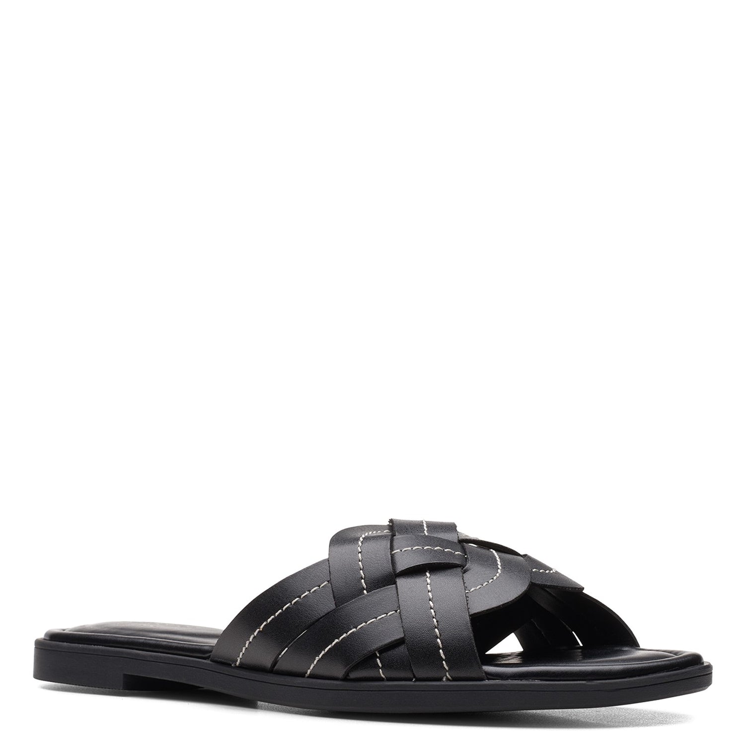 Peltz Shoes  Women's Clarks Reyna Weave Sandal BLACK 26157788
