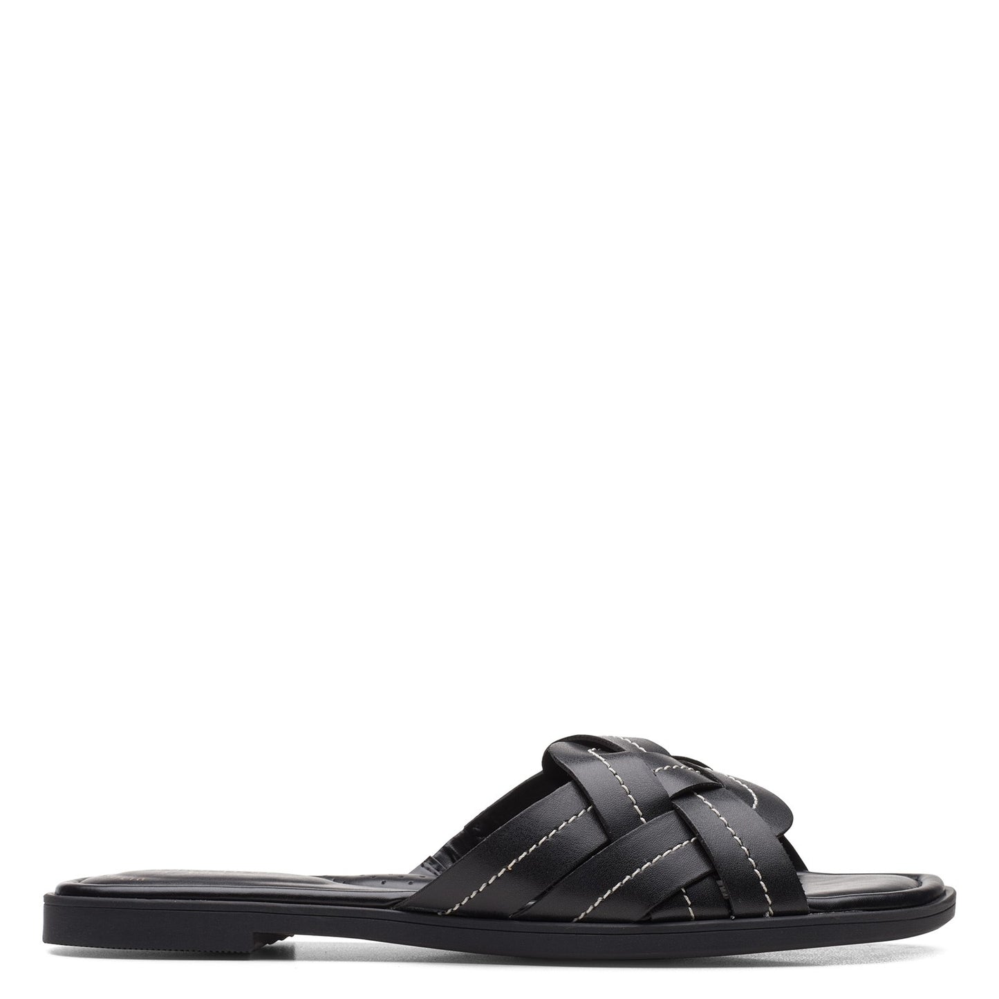 Peltz Shoes  Women's Clarks Reyna Weave Sandal BLACK 26157788