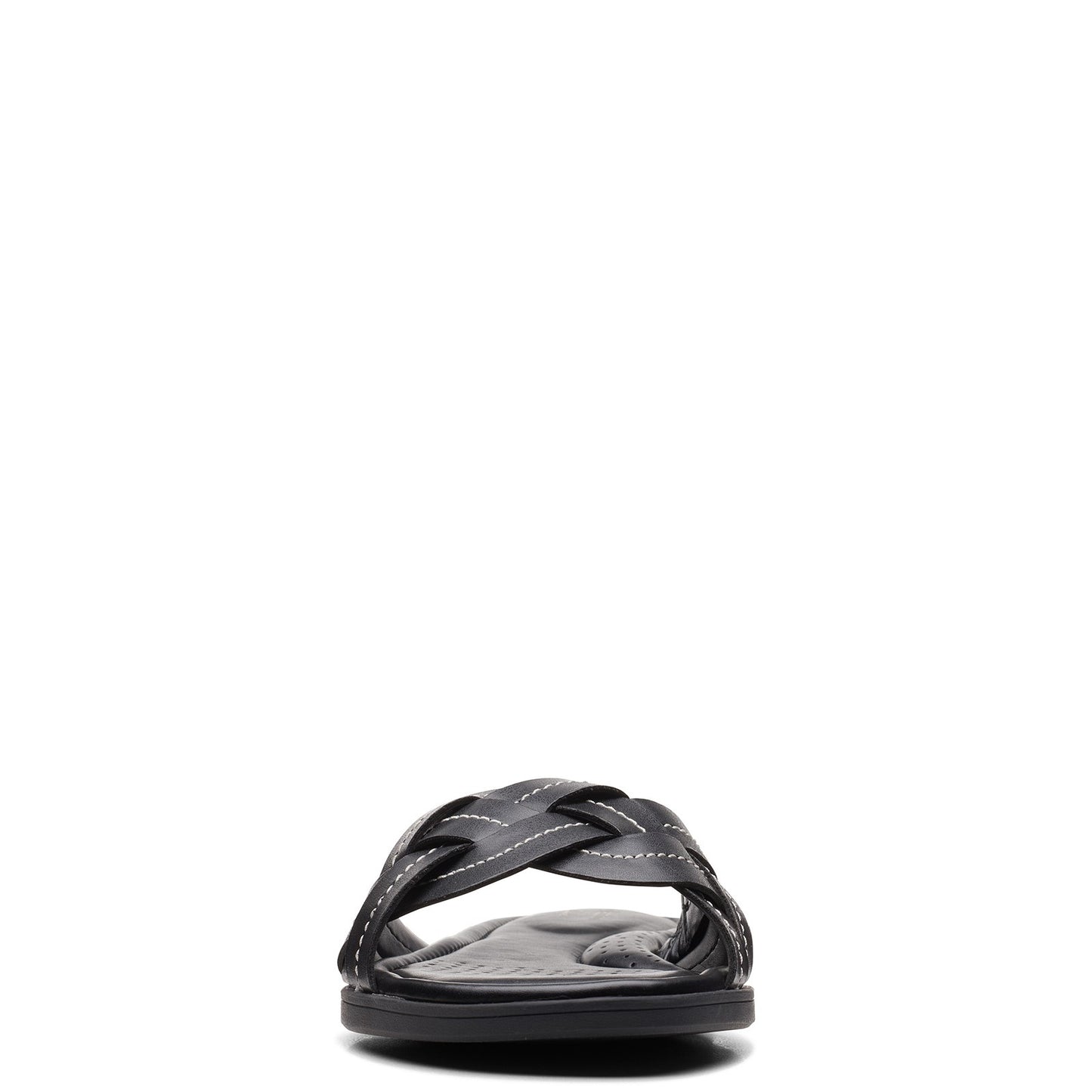 Peltz Shoes  Women's Clarks Reyna Weave Sandal BLACK 26157788