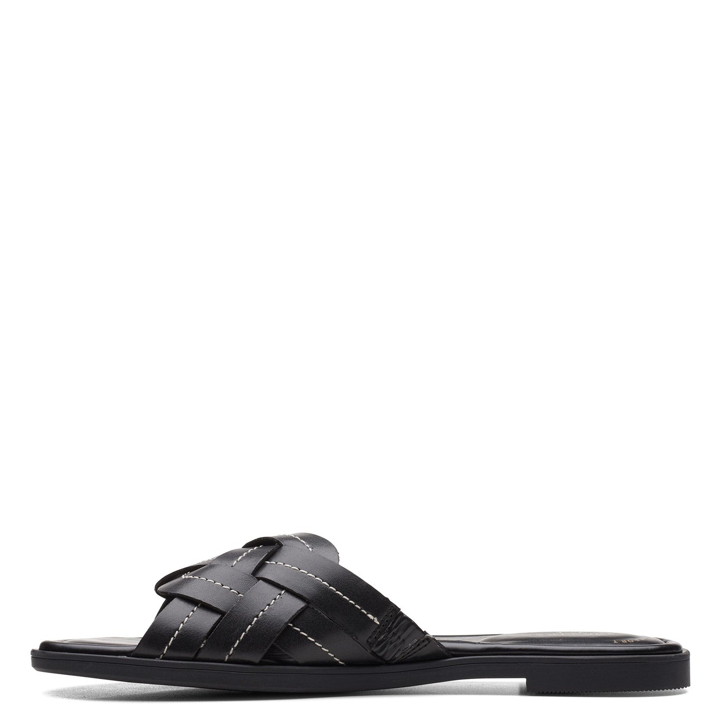 Peltz Shoes  Women's Clarks Reyna Weave Sandal BLACK 26157788