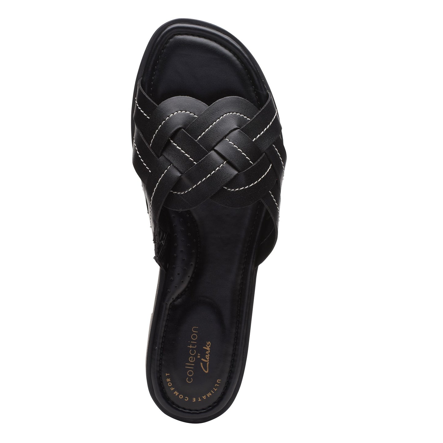 Peltz Shoes  Women's Clarks Reyna Weave Sandal BLACK 26157788