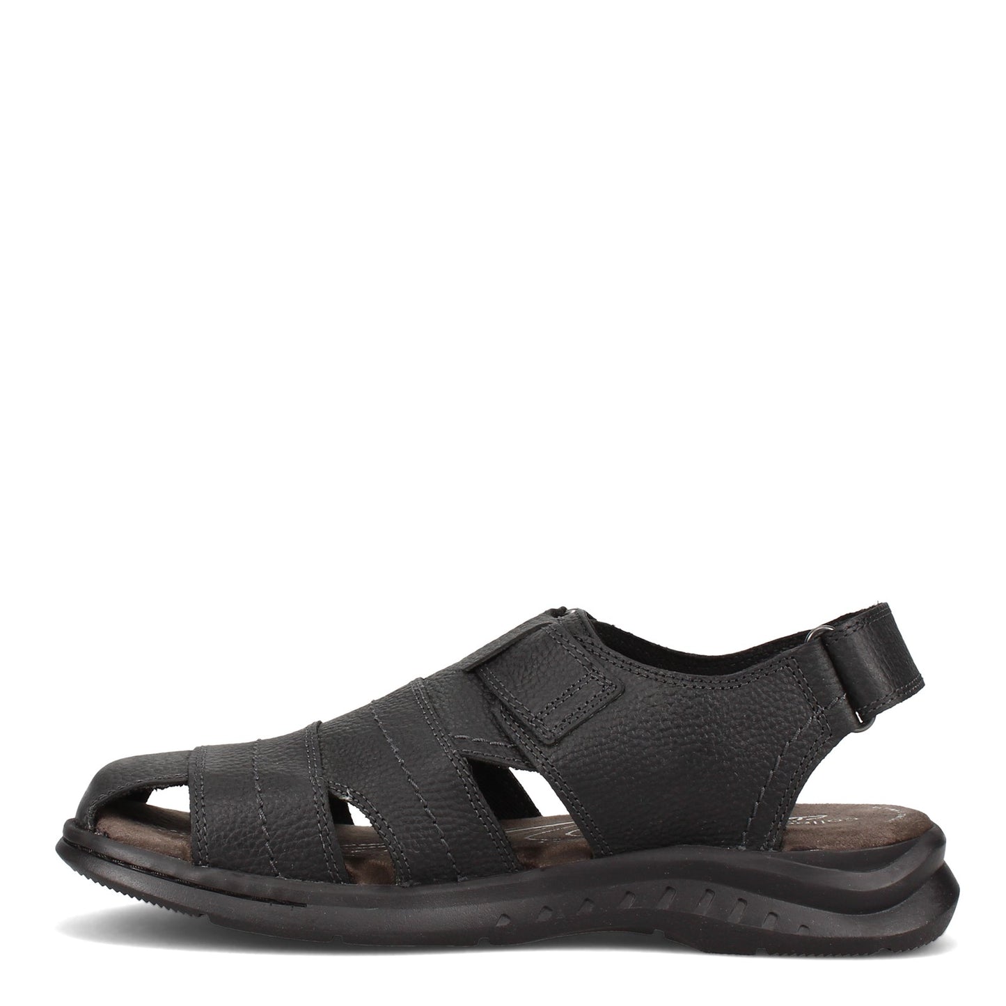 Peltz Shoes  Men's Clarks Hapsford Cove Sandal BLACK 26158014