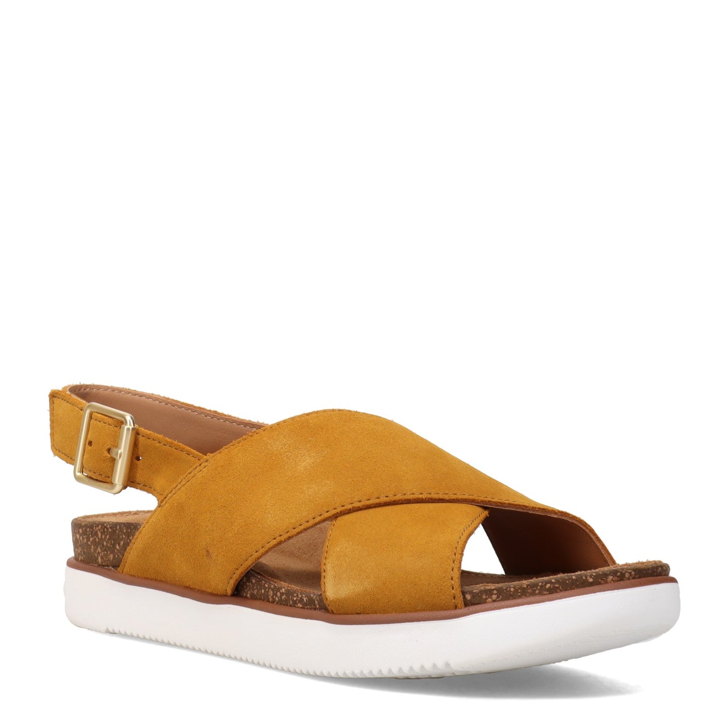 Peltz Shoes  Women's Clarks Elayne Cross Sandal OCHRE 26159232