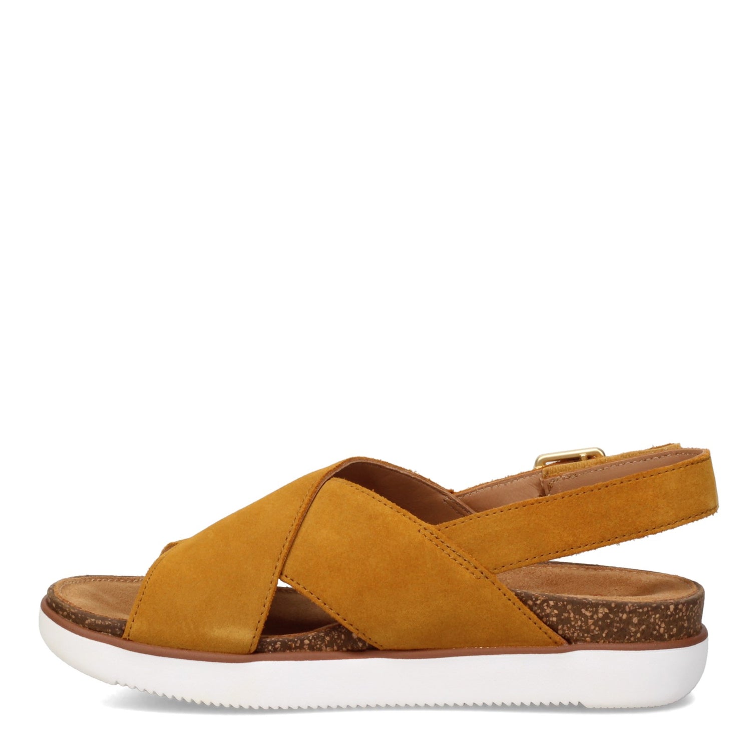 Peltz Shoes  Women's Clarks Elayne Cross Sandal OCHRE 26159232