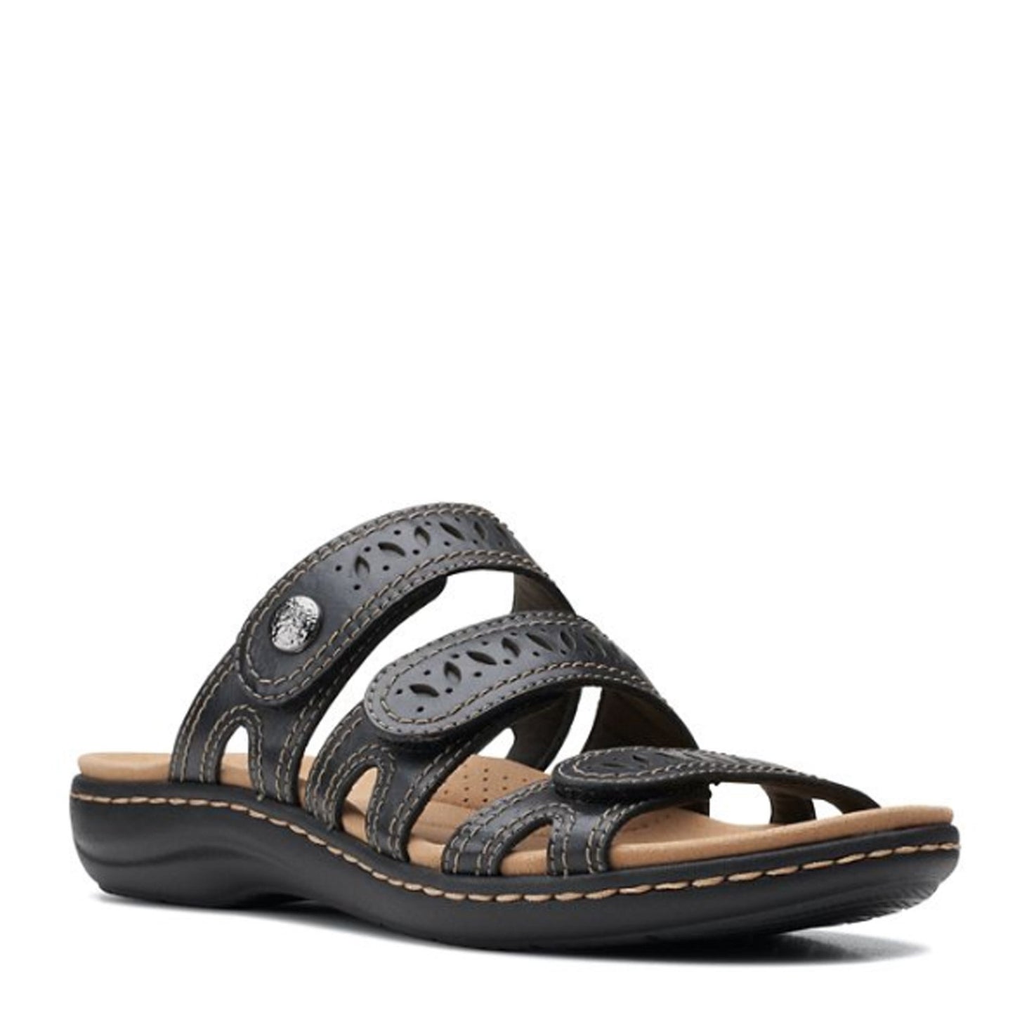 Peltz Shoes  Women's Clarks Laurieann Dee Sandal BLACK 26159311