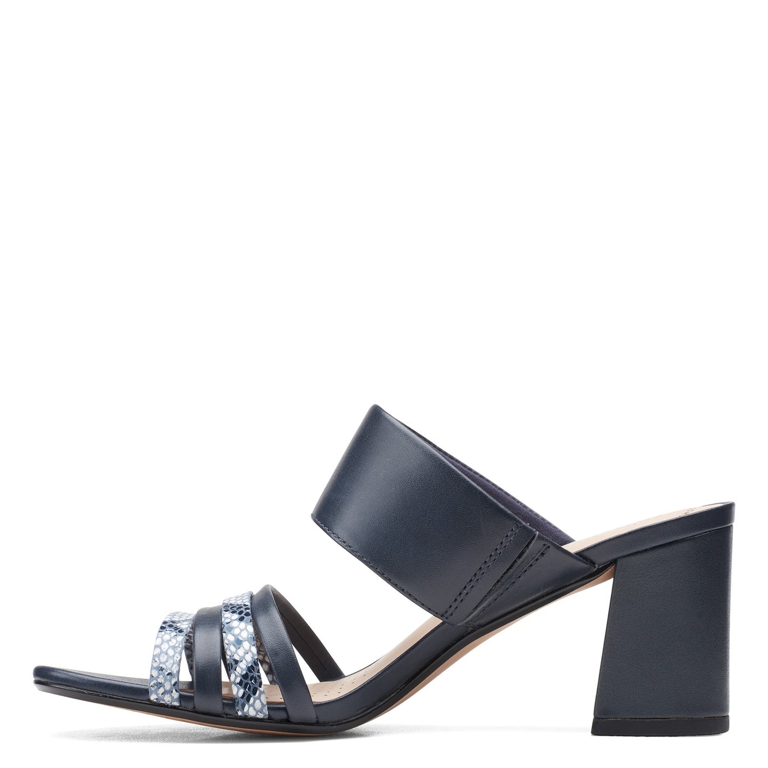 Peltz Shoes  Women's Clarks Jocelynne Andi Sandal NAVY 26159595