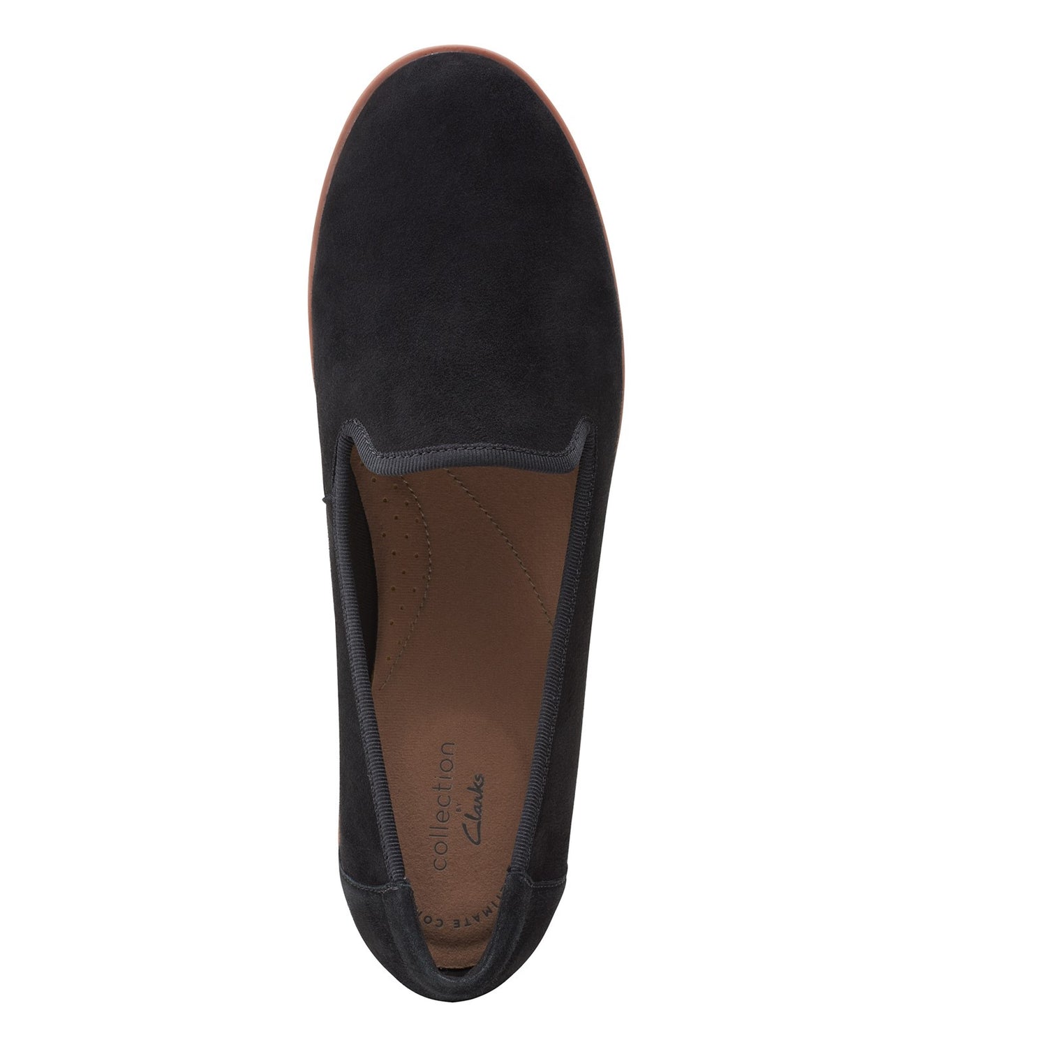 Peltz Shoes  Women's Clarks Serena Brynn Slip-On BLACK SUEDE 26160090