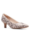 Peltz Shoes  Women's Clarks Shondrah Ruby Pump NATURAL SNAKE 26160655