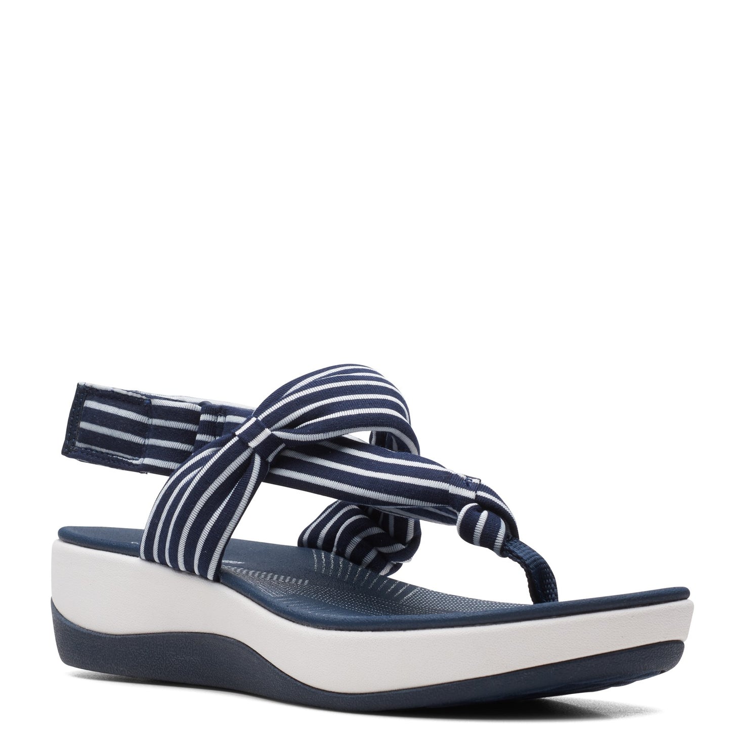 Peltz Shoes  Women's Clarks Arla Nicole Sandal NAVY WHITE 26161069