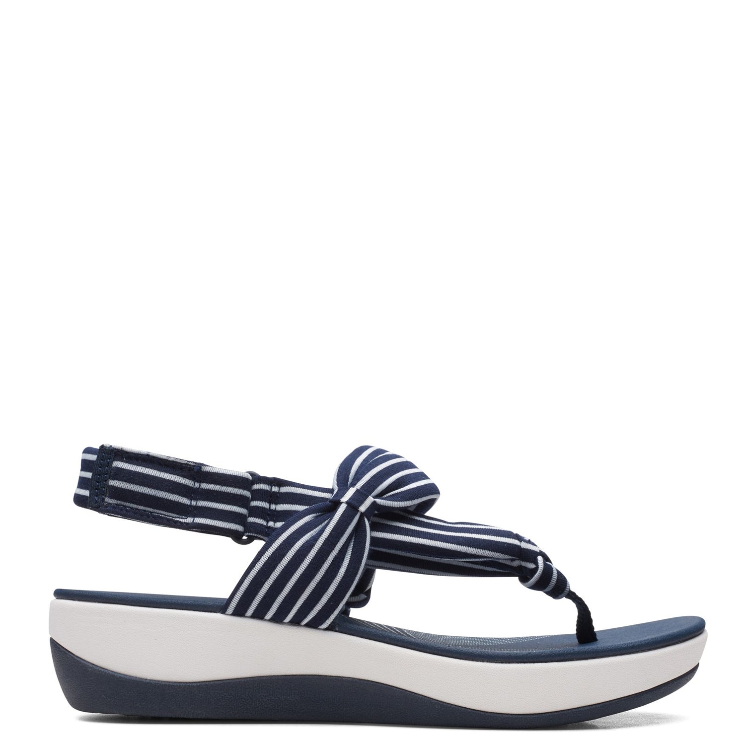 Peltz Shoes  Women's Clarks Arla Nicole Sandal NAVY WHITE 26161069