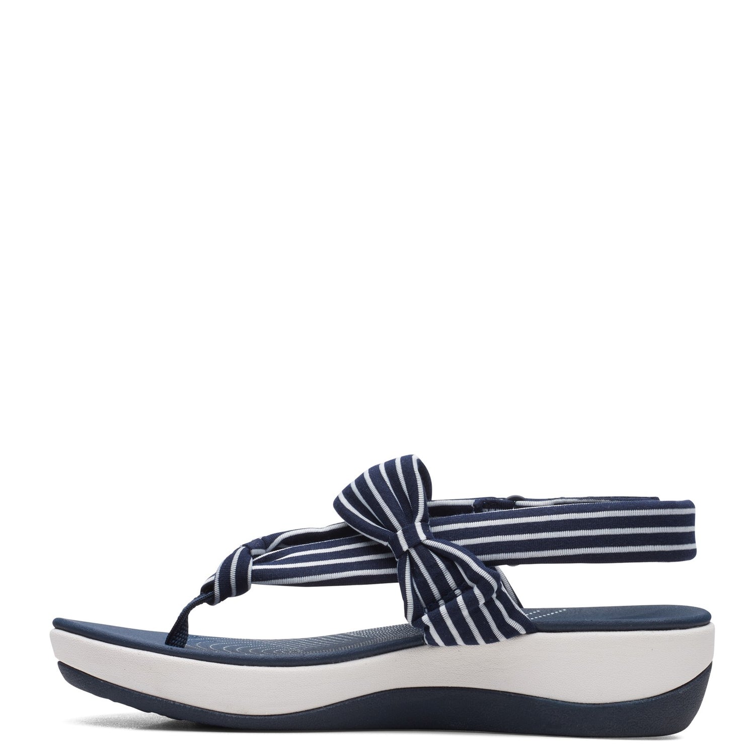Peltz Shoes  Women's Clarks Arla Nicole Sandal NAVY WHITE 26161069