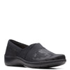 Peltz Shoes  Women's Clarks Cora Heather Slip-On BLACK FABRIC 26162208