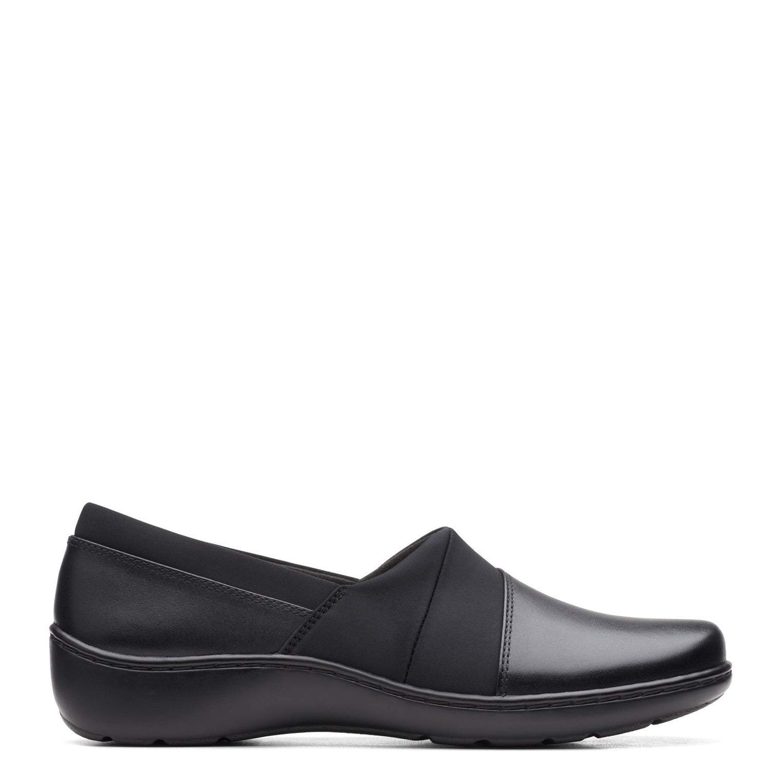 Peltz Shoes  Women's Clarks Cora Heather Slip-On BLACK MIX 26163212