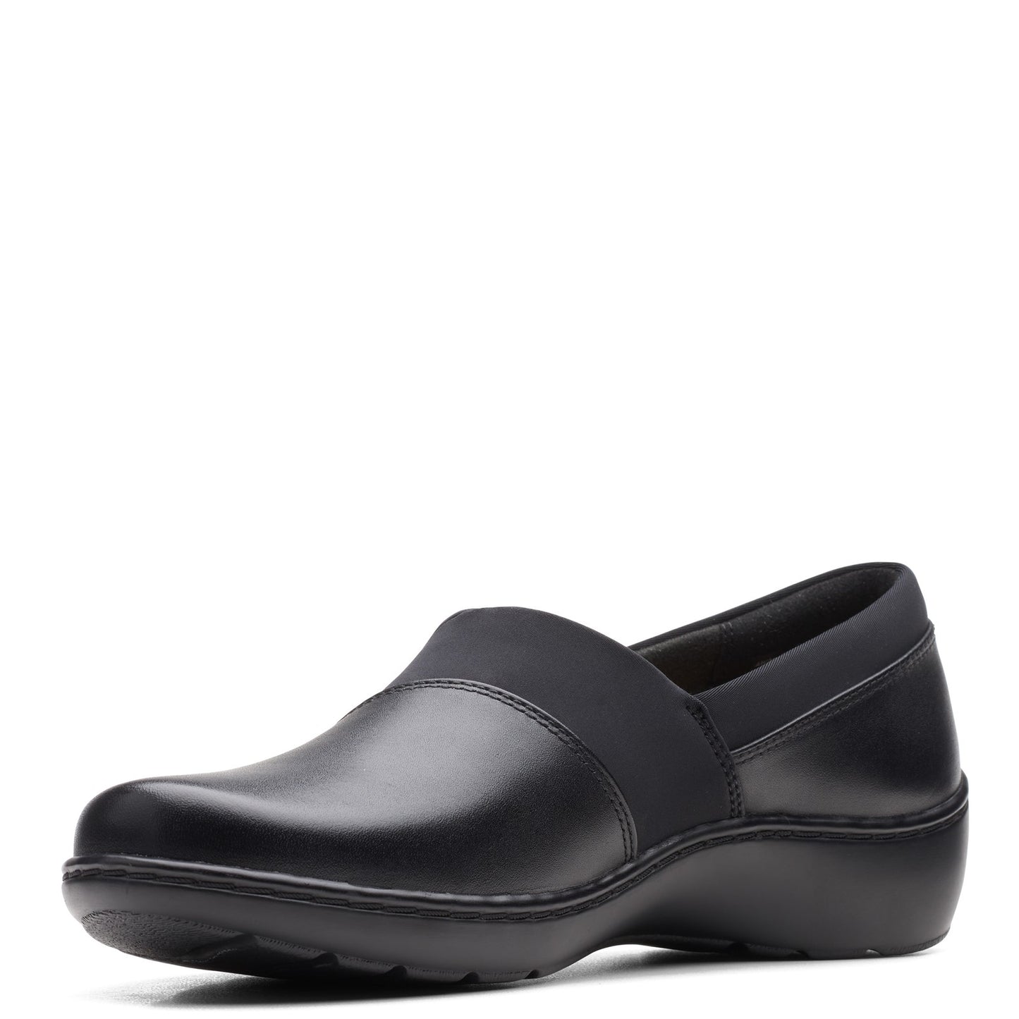 Peltz Shoes  Women's Clarks Cora Heather Slip-On BLACK MIX 26163212