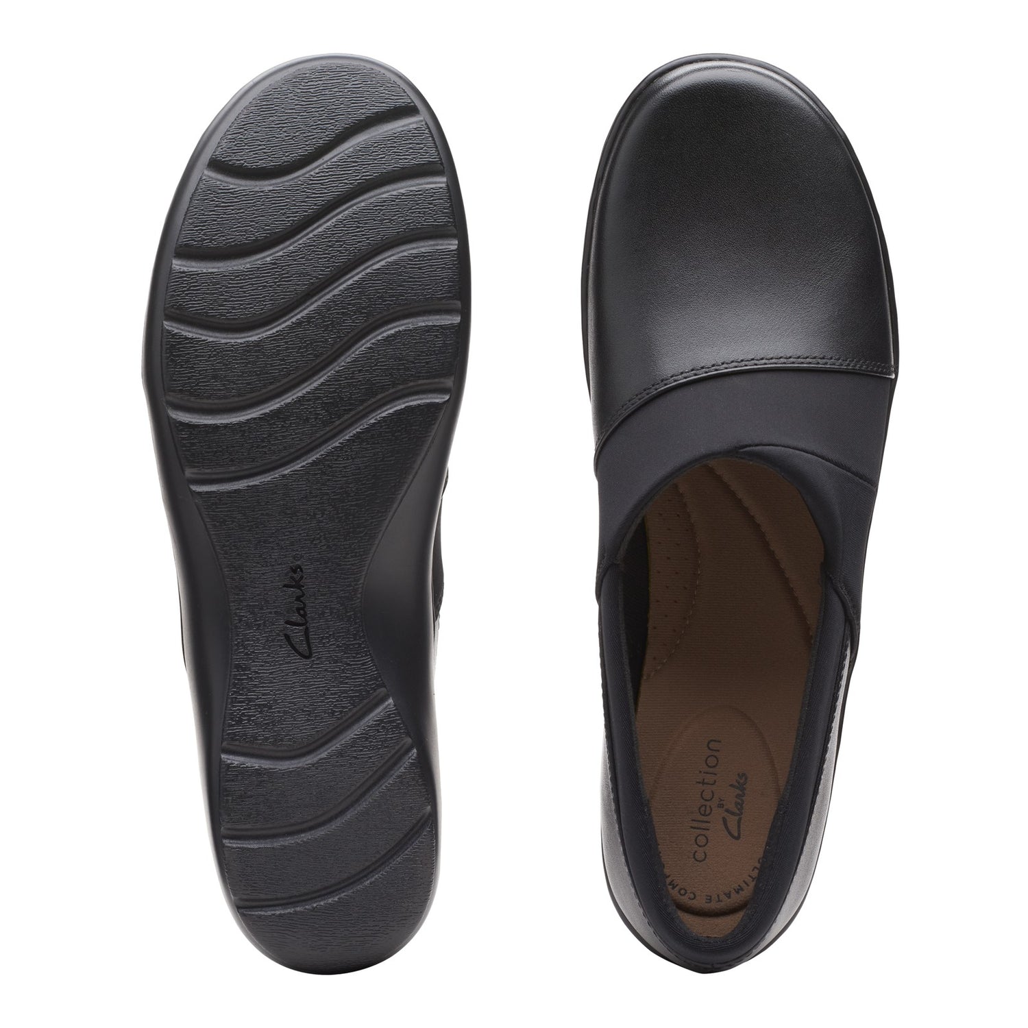 Peltz Shoes  Women's Clarks Cora Heather Slip-On BLACK MIX 26163212