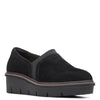Peltz Shoes  Women's Clarks Airabell Mid Slip-On BLACK SUEDE 26163299