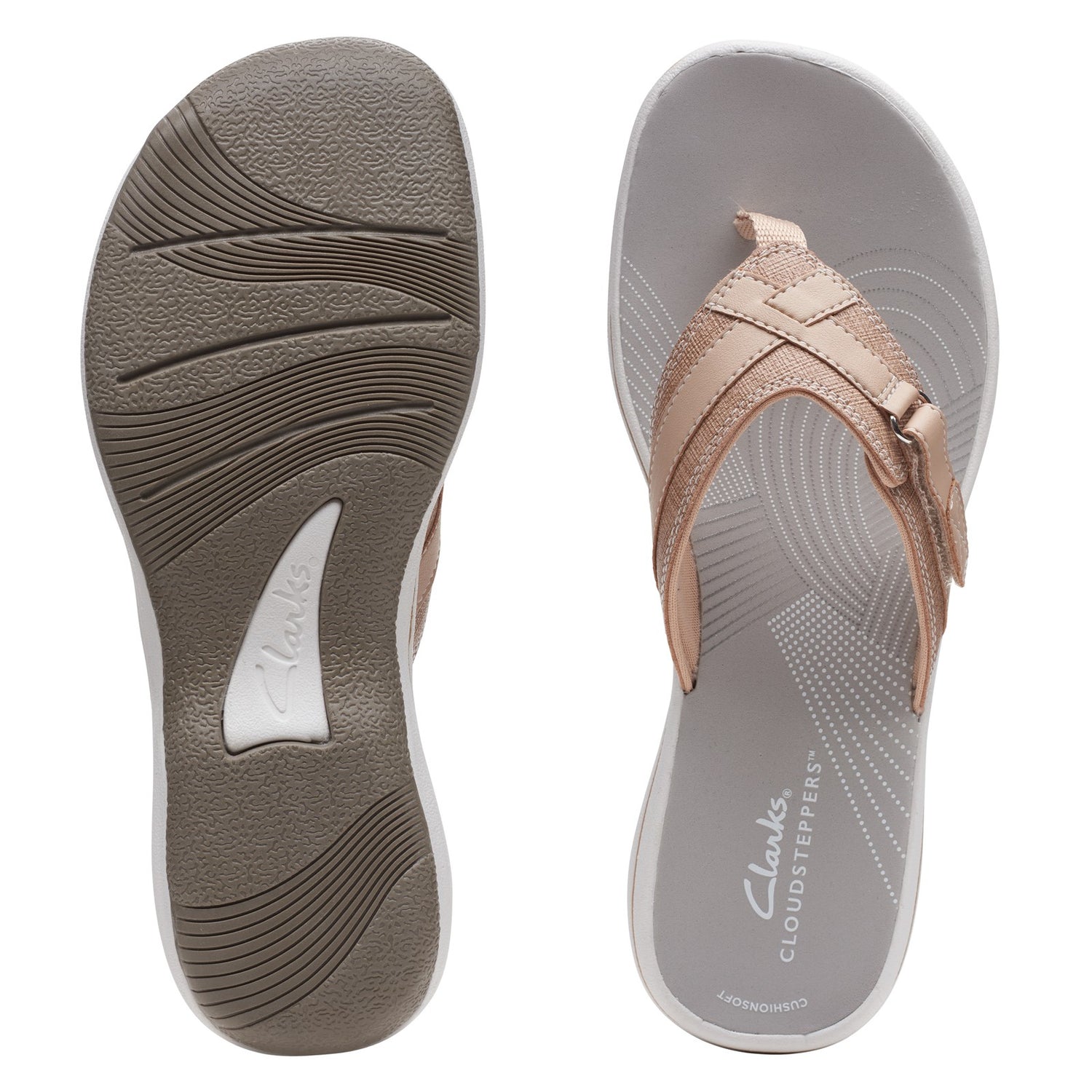 Peltz Shoes  Women's Clarks Breeze Sea Sandal TAUPE 26164626