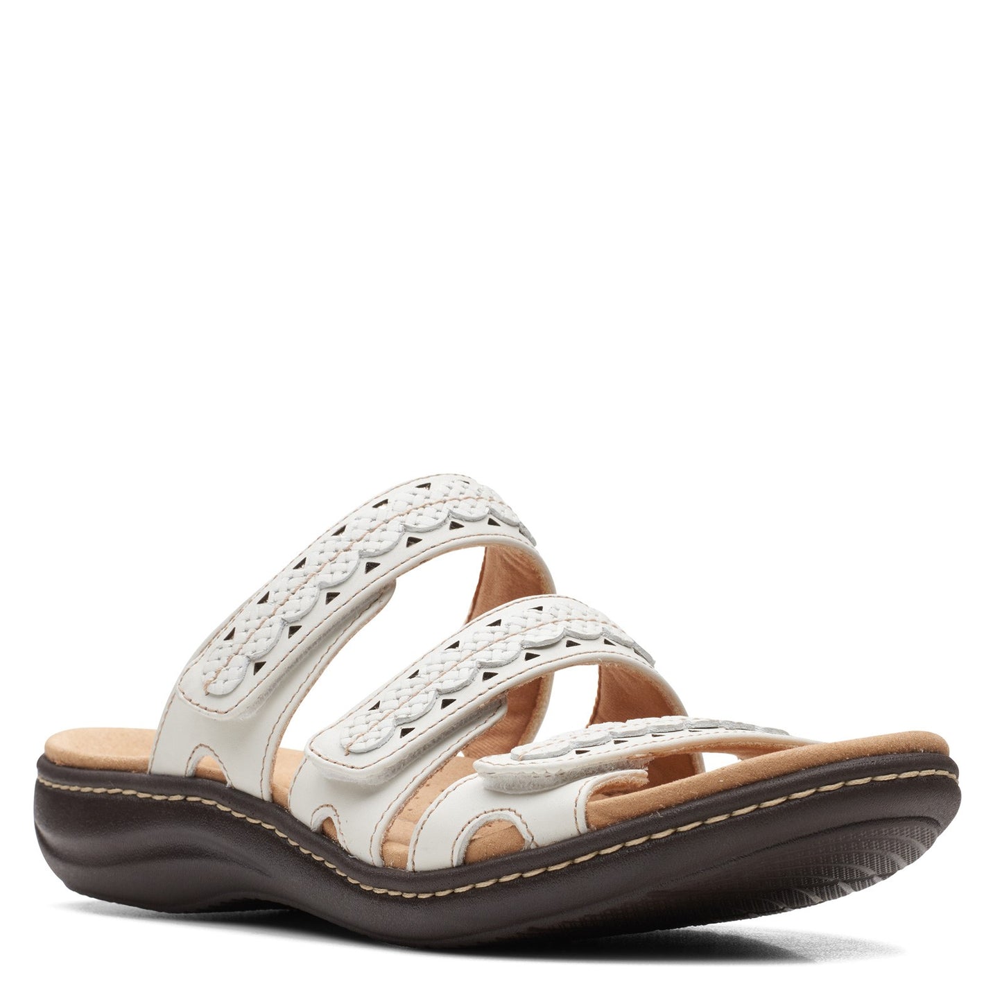 Peltz Shoes  Women's Clarks Laurieann Cove Sandal WHITE 26164833