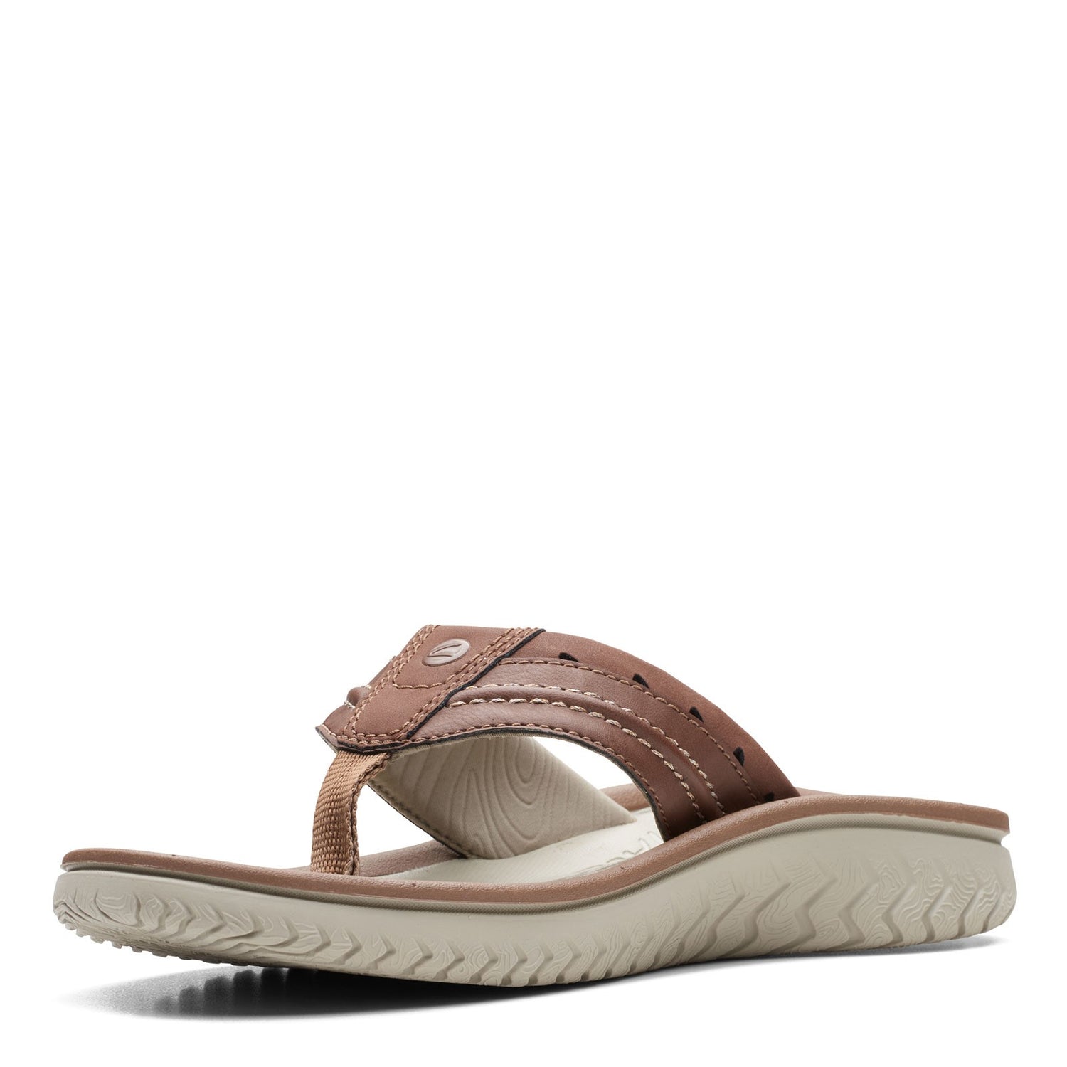 Peltz Shoes  Men's Clarks Wesley Post Sandal TAN 26164873