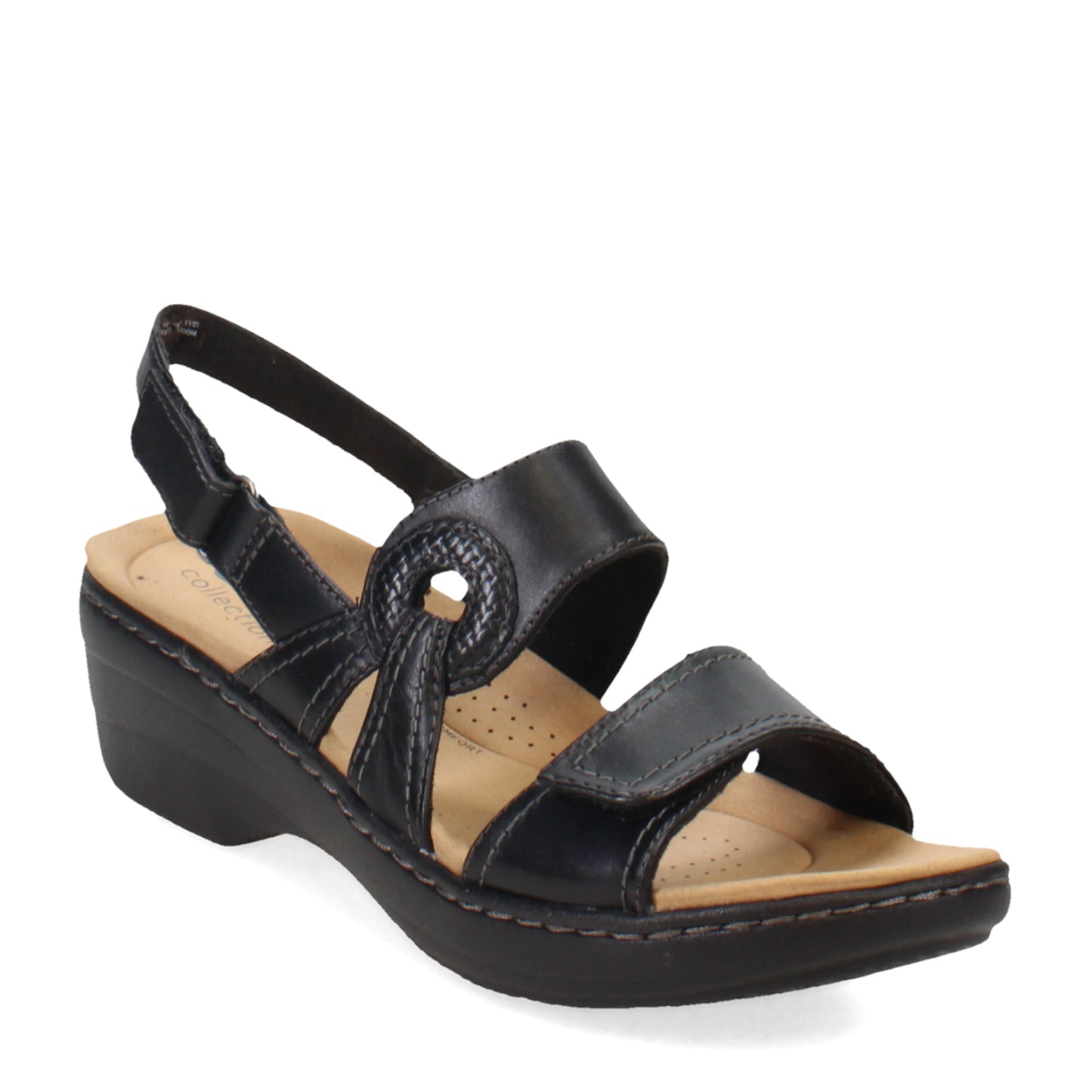 Peltz Shoes  Women's Clarks Merliah Opal Sandal BLACK 26164959