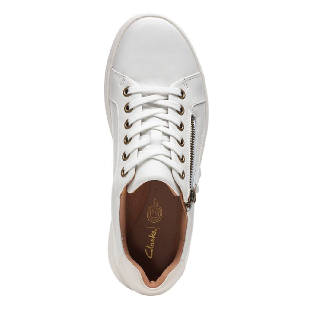 Women's Clarks Nalle Lace Sneaker WHITE 26165001