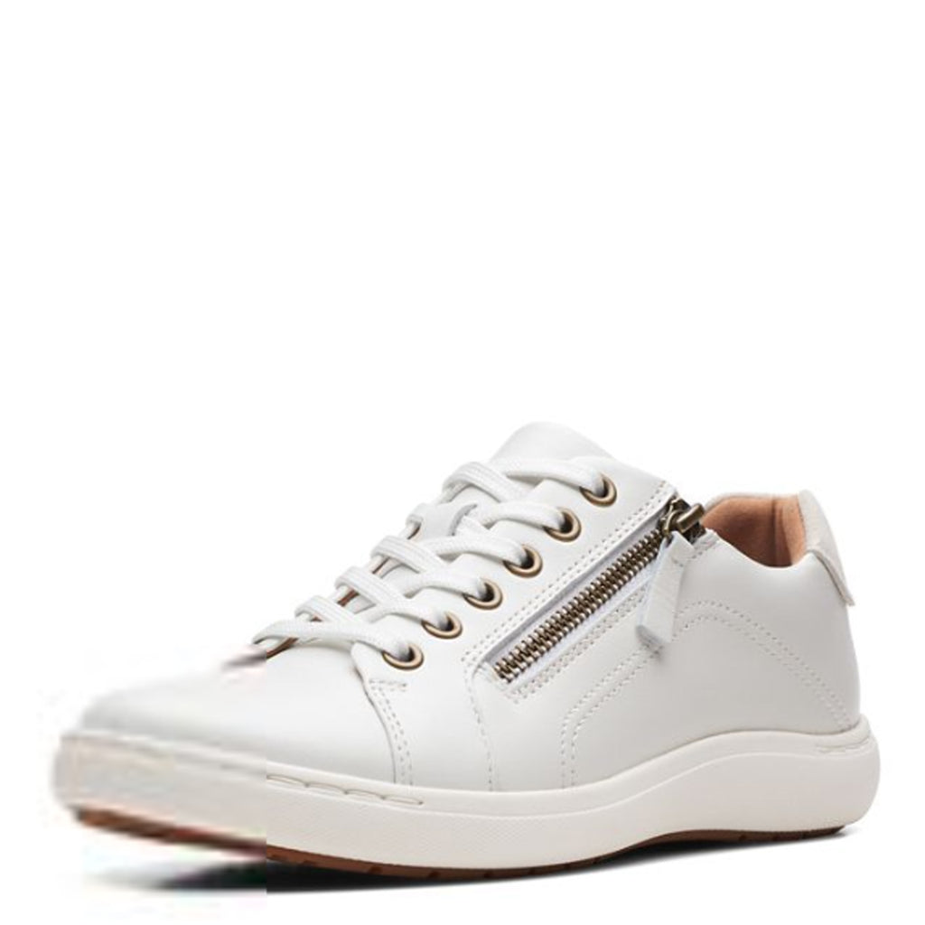 Women's Clarks Nalle Lace Sneaker WHITE 26165001
