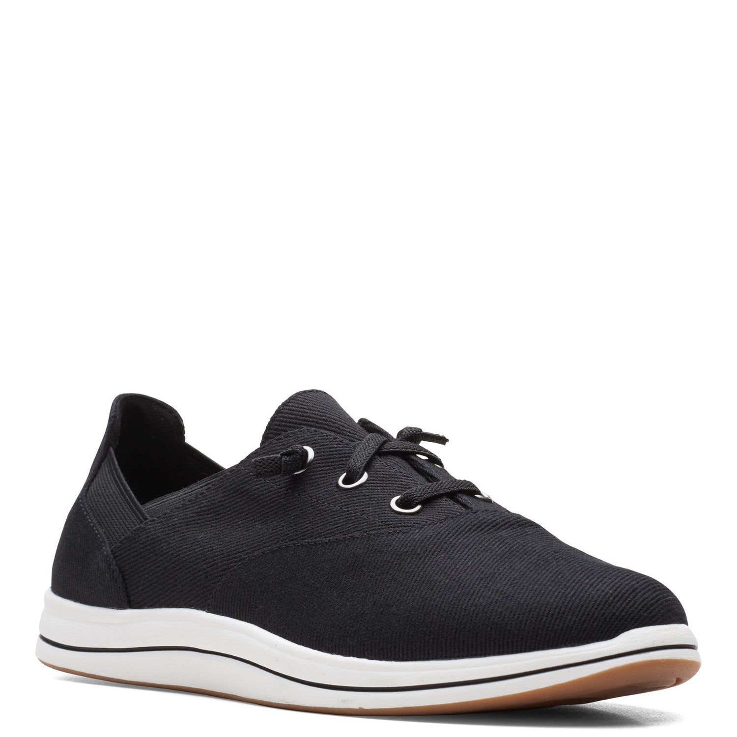 Peltz Shoes  Women's Clarks Breeze Ave Sneaker BLACK 26165088