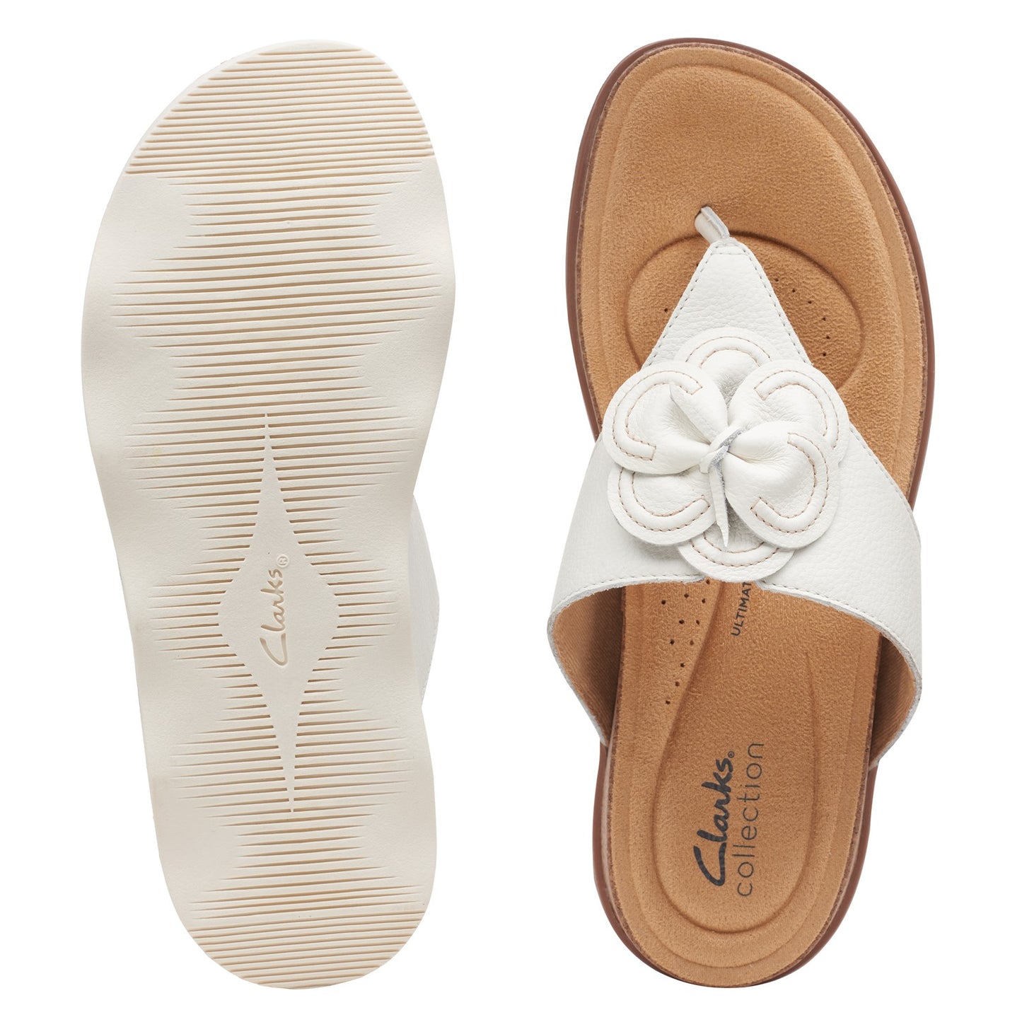 Peltz Shoes  Women's Clarks Brynne Style Sandal WHITE 26165104