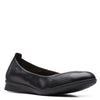 Peltz Shoes  Women's Clarks Jenette Ease Flat Black Leather 26165152