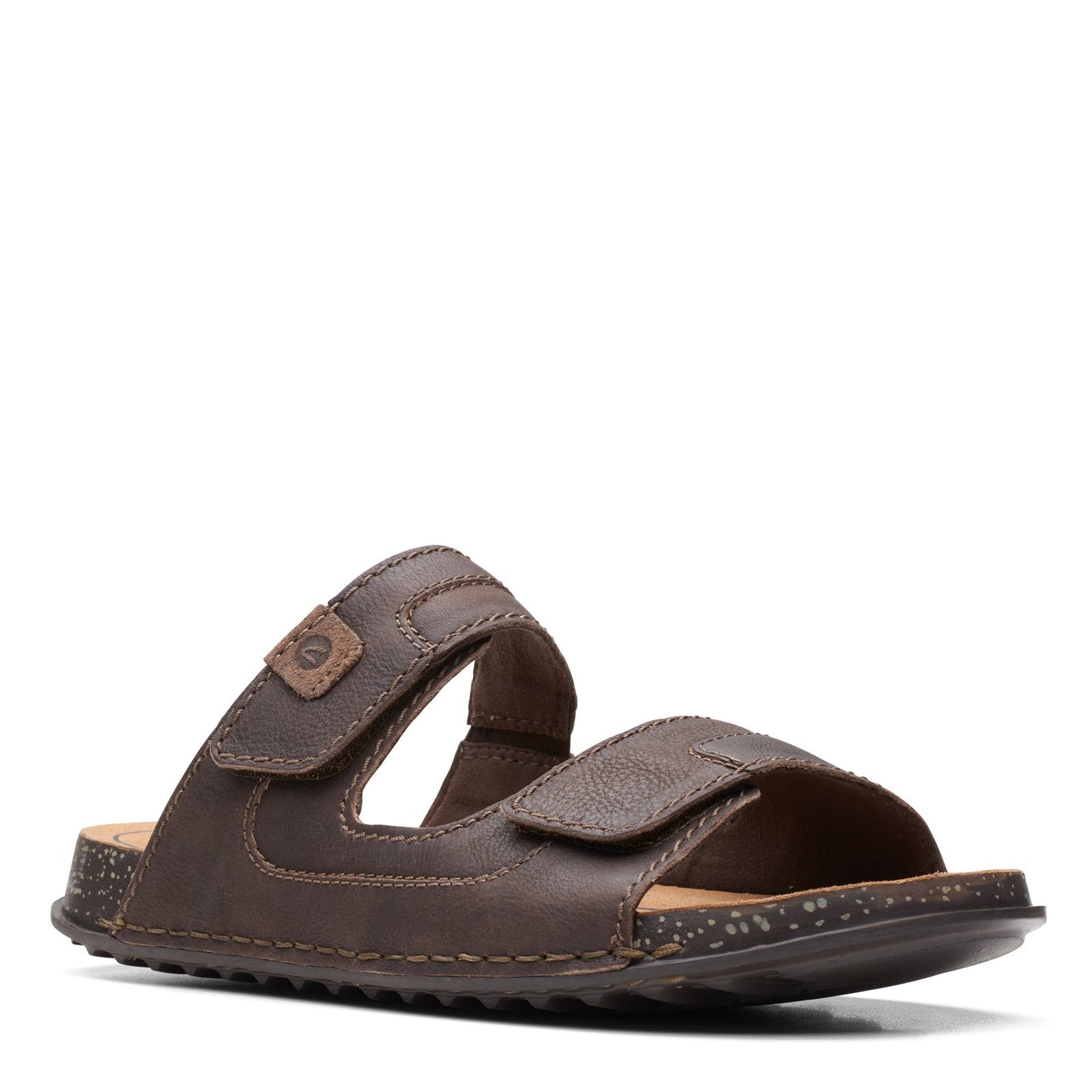Peltz Shoes  Men's Clarks Crestview Easy Sandal DARK BROWN 26165188